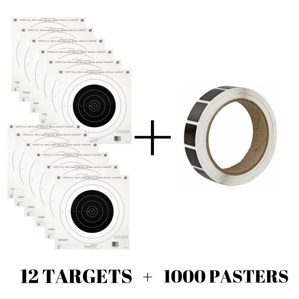 (12) 14"x14" Bullseye Targets + 1000 Target Pasters