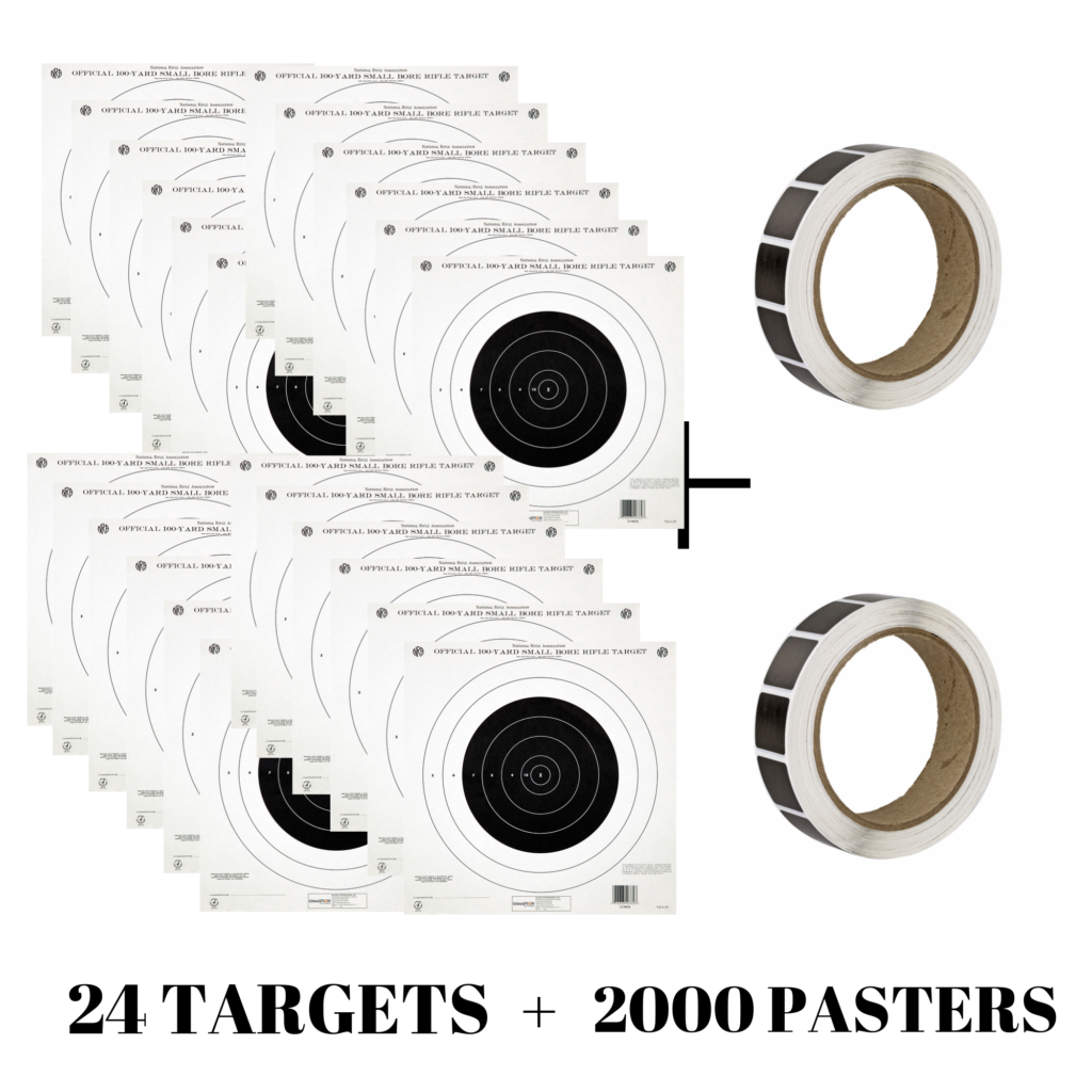 (24) 14"x14" Bullseye Targets + 2000 Target Pasters