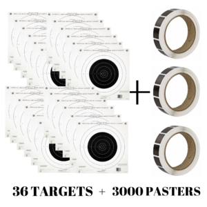 (36) 14"x14" Bullseye Targets + 3000 Target Pasters