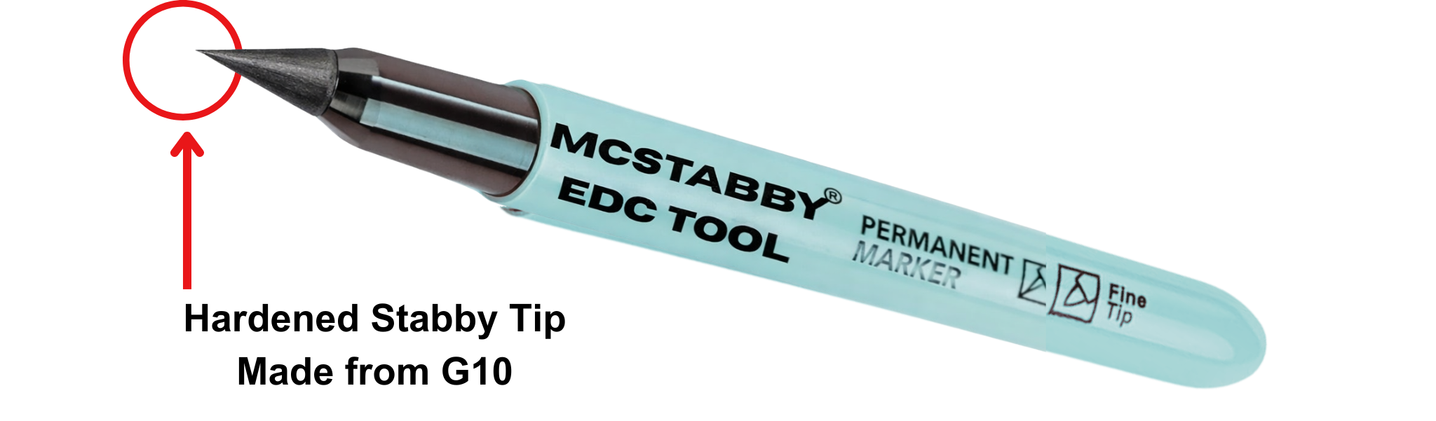 V2 Hardened Stabby Tip Made from G10 sharpie logo